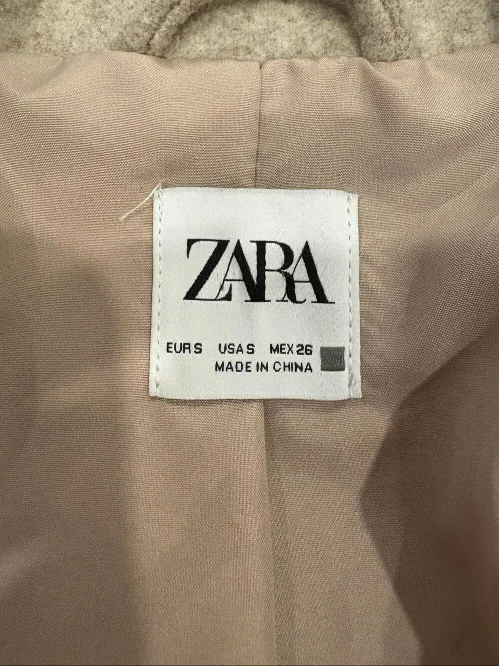 ZARA Soft Lapel Collar Crossover Asymmetric Moto Jacket Size S Camel